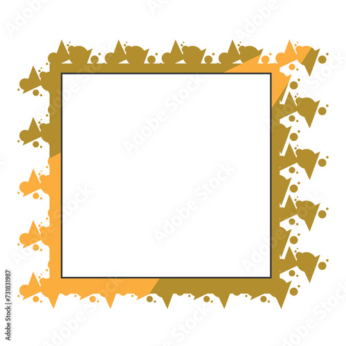 frame border with flowers pattern. photo frame.