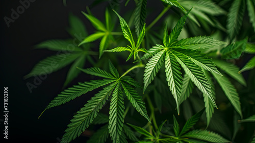 Hanfblatt  Hanfpflanze in der Natur. Legalisierung von Cannabis. 