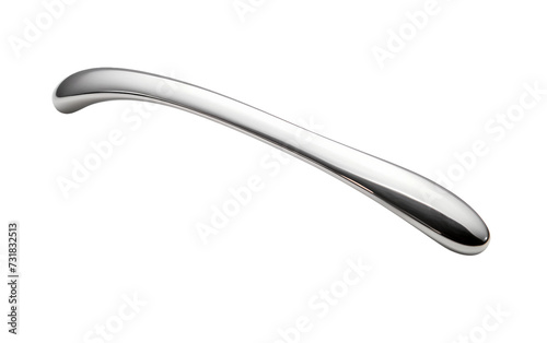 Minimalist Steel Door Handle Isolated on Transparent Background PNG.