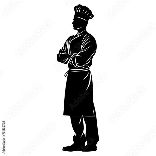 Silhouette chef black color only full body