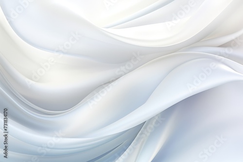 Minimalistic style white abstract background with waves of cream or silk, sagging fabric cladding or flowing milk. Abstract Graphic resource for creative design with copy space