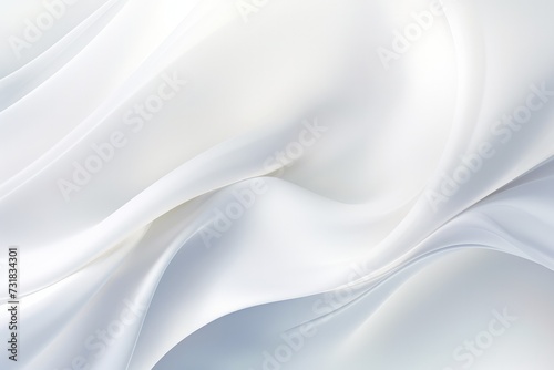 Minimalistic style white abstract background with waves of cream or silk, sagging fabric cladding or flowing milk. Abstract Graphic resource for creative design with copy space