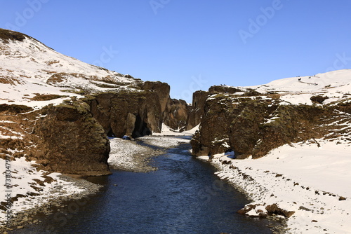 Fjaĭrárgljúfur is a canyon located in the southeast of Iceland about 8 km west of Kirkjubæjarklaustur.
