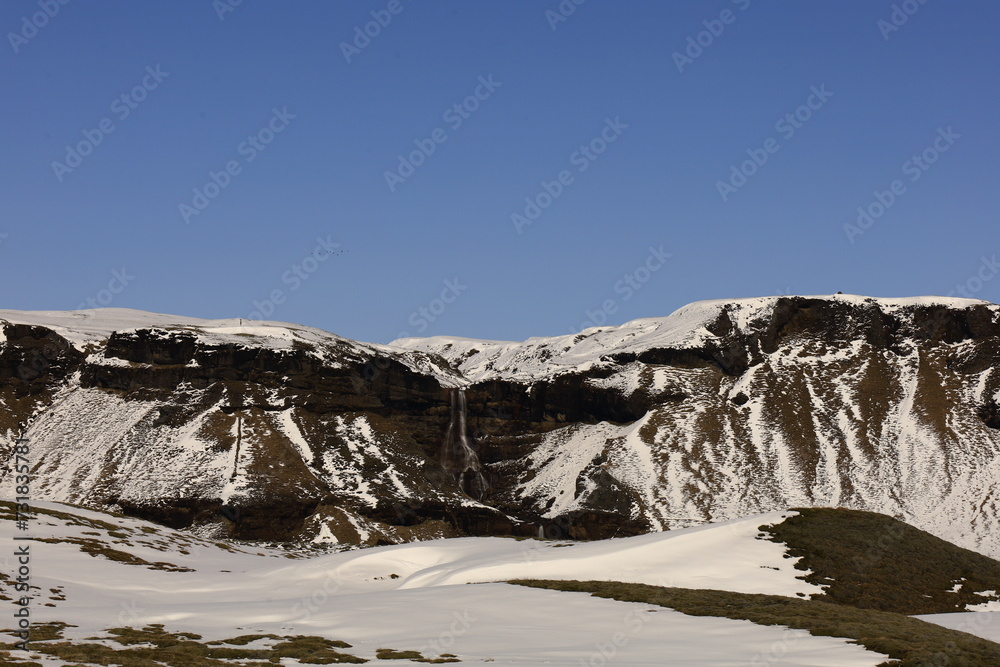 View on a valley in the Suðurland region in the south of Iceland