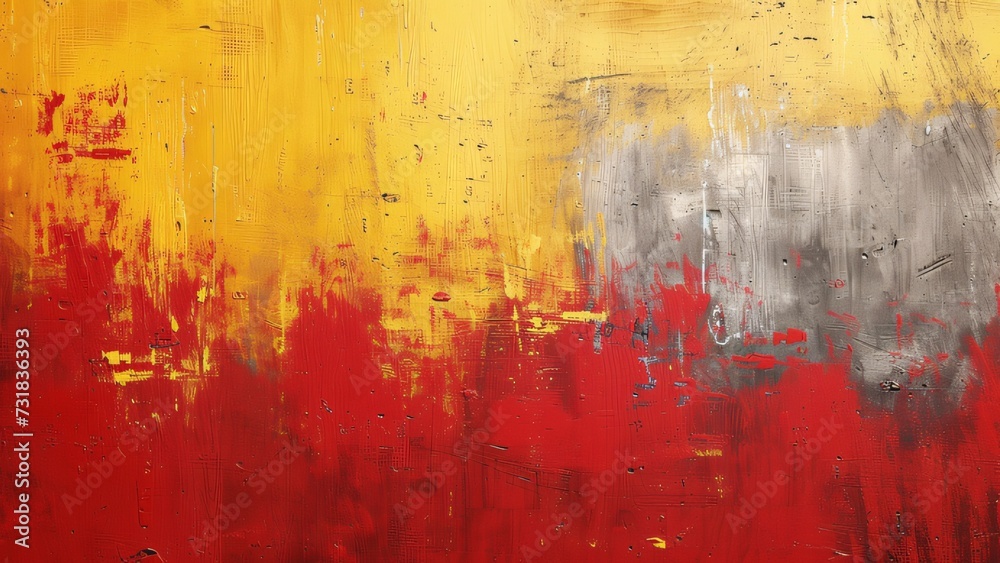Abstract Rustic Texture Background: Red and Yellow Modern Art Wallpaper