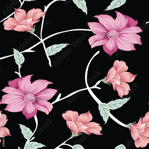 flower with retro design on background