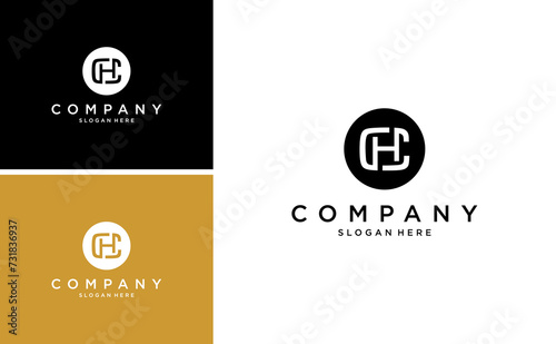 modern CH or HC logo abstract monogram vector  template