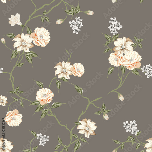 flower with retro design on background