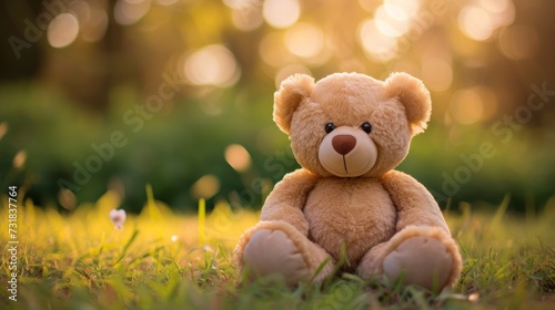 A teddy bear, a soft toy for children, on a white background. © EvaMur