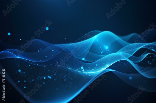 beautiful abstract wave technology digital network background, created by ai generated