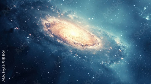 Majestic spiral galaxy amidst star-studded cosmic clouds