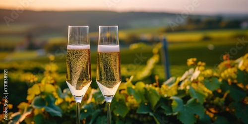 Experience a sampling of top-quality effervescent white wine with bubbles  while taking in the scenery of lush pinot noir and meunier vineyards in France.