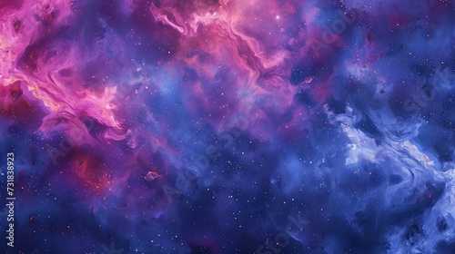 Colorful cosmic clouds and stars in a vibrant galaxy © KrikHill