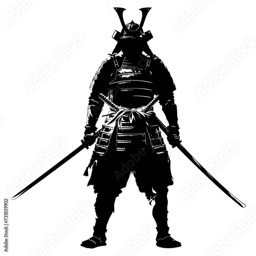 Silhouette Japanese Shogun Warrior black color only © NikahGeh
