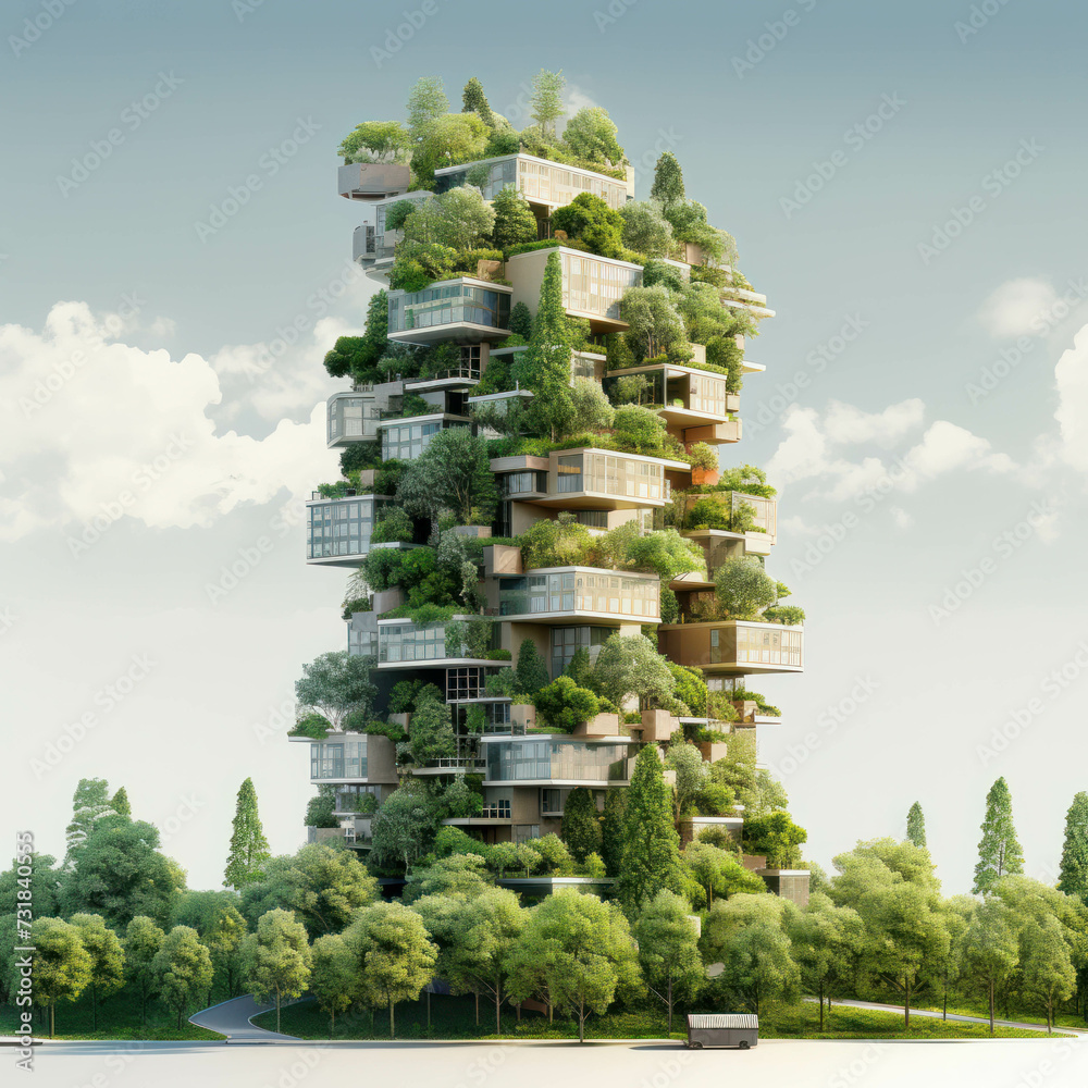 Immerse yourself in the breathtaking beauty of a metropolis transformed by vertical forests, a symbol of sustainable urban development. AI generative .