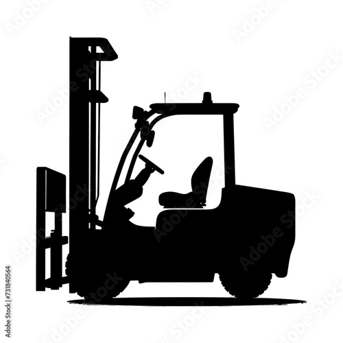 Silhouette forklift industrial equipment black color only full