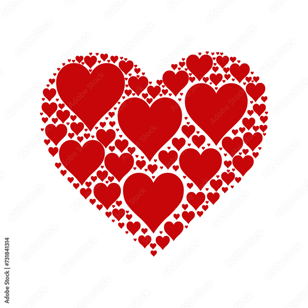 Heart Filled With Red Hearts