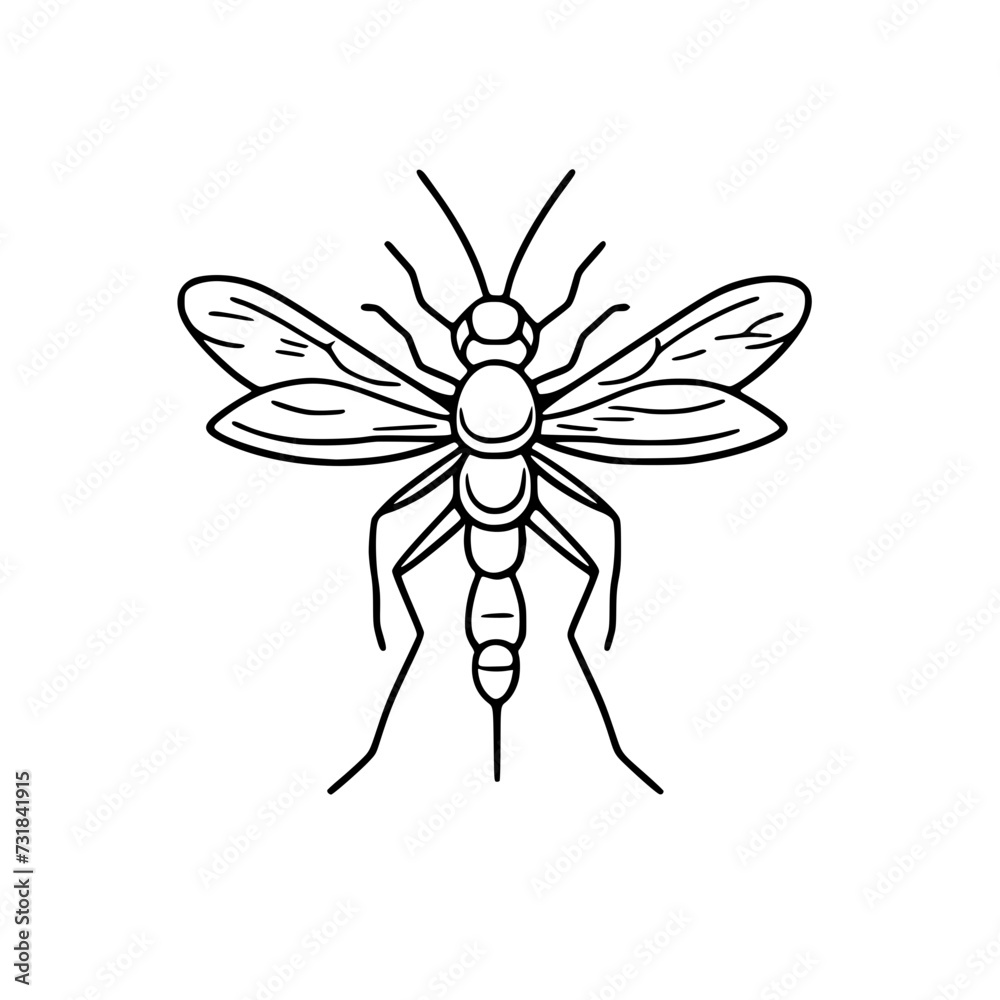 Mosquito Icon SVG Black And White Illustration Art Generative AI. Mosquito Icon SVG Black And White Illustration Art Generative AI.