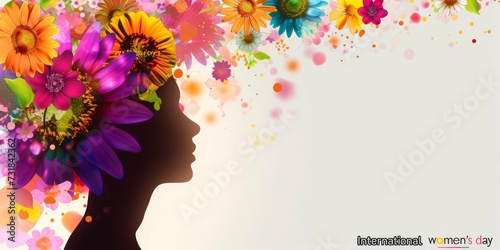 International Women's Day celebration background in colorful pastel flowers © Kanokmai