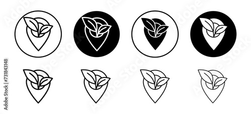 Locally grown vector icon set collection. Locally grown Outline flat Icon.