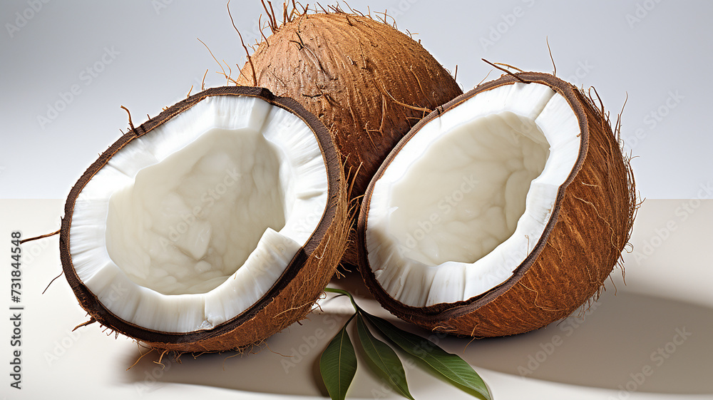 3d photo of a close up of coconut wallpaper made with generative AI 3d photo of a close up of coconut wallpaper made with generative AI