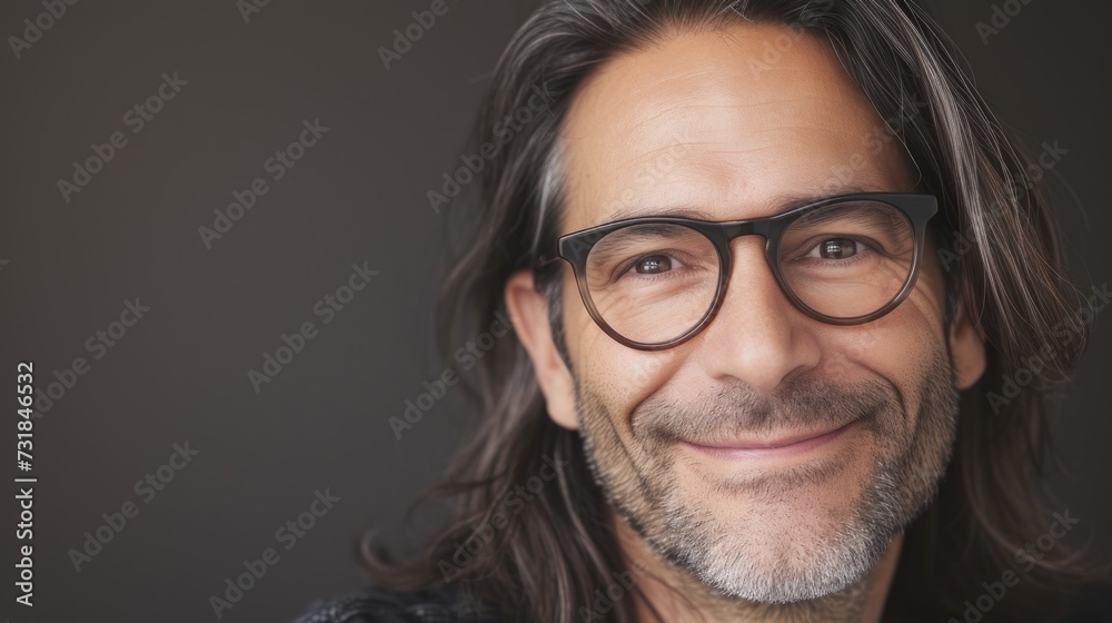 A man with long hair and glasses smiling at the camera with a warm and friendly expression.