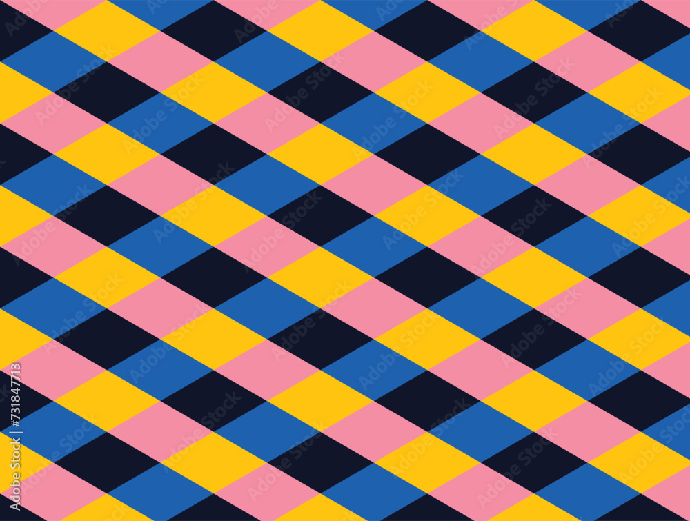 Geometric pattern dark blue, blue, yellow and pike color, trendy pattern background. Geometric pattern dark blue, blue, yellow and pike color, trendy pattern background.