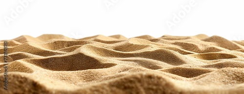 Desert Sand Dunes Texture Isolated on White Background. Generative ai