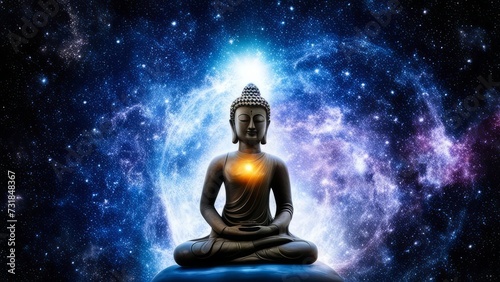 Relaxation with a Buddha on a cosmic background.