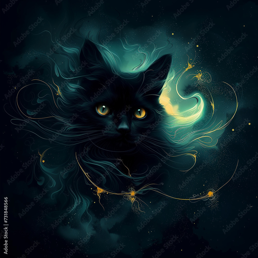 Mystic black cat