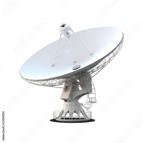 Generative AI image of satellite dish on a transparent background photo