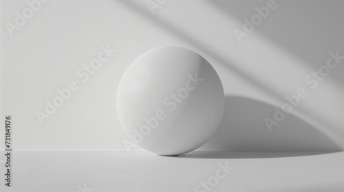 White sphere on white background. Abstract minimalisml concept.