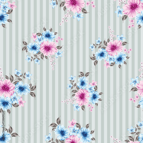 seamless flower with  design pattern on background