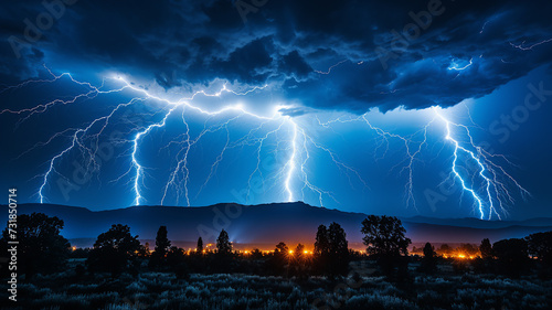 3d photo of a lightning in the sky wallpaper made with generative AI
