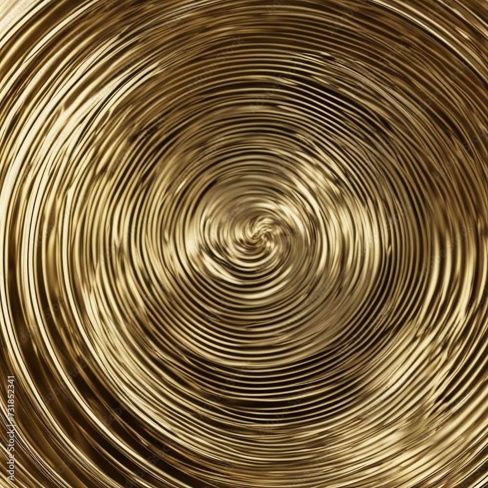 abstract background with circles A gold metal spiral background with a shiny and luxurious surface. The metal has a smooth and polish  