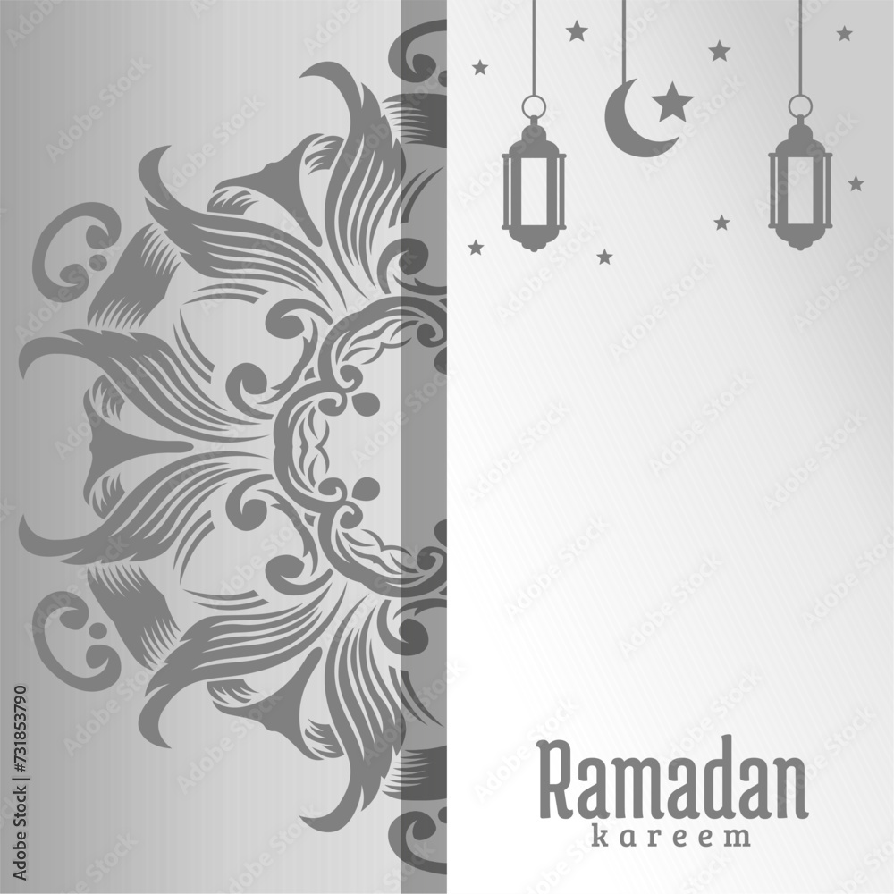 Obraz premium ramadan kareem islamic greeting card background vector illustration
