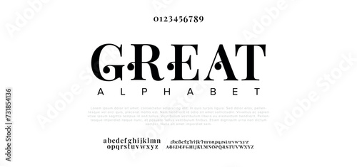 Great Abstract digital technology logo font alphabet. Minimal modern urban fonts for logo, brand etc. Typography typeface uppercase lowercase and number. vector illustration