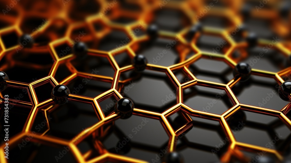 Hexagonal Network: An Abstract Visualization of Technology and Structure, Reflecting Concepts of Connectivity, Data Networks, and Futuristic Design Hexagonal Network: An Abstract Visualization of Technology and Structure, Reflecting Concepts of Connectivity, Data Networks, and Futuristic Design