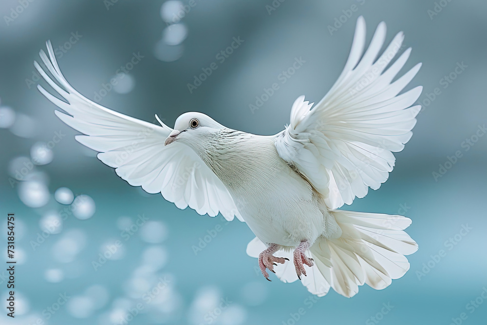 Fototapeta premium White dove Flying in the Sky