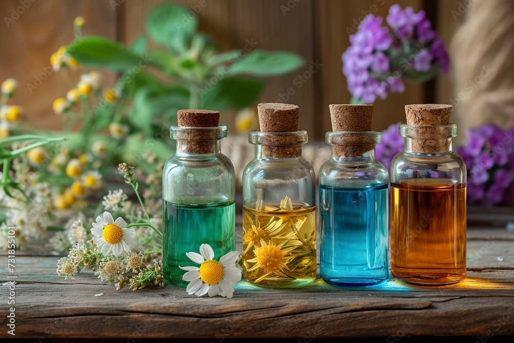 bottles with different remedies inside