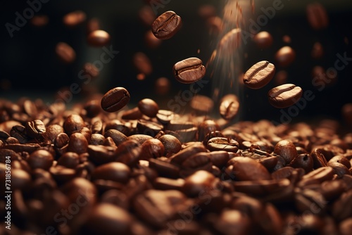Fall roasted coffee beans. Background, create your product, your banner, your advertisement photo