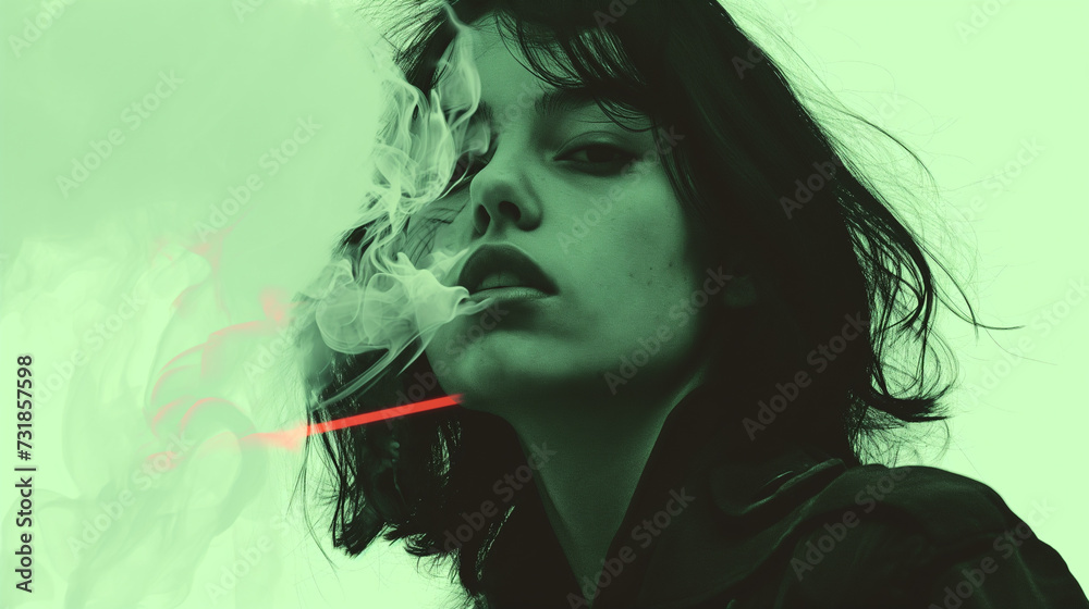 Fototapeta premium person smoking cigarette