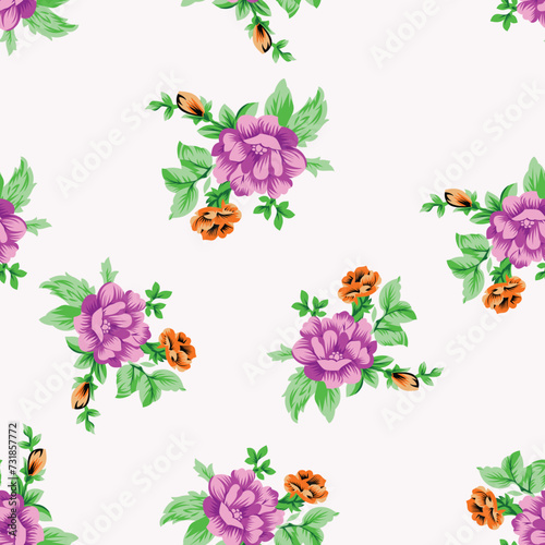 seamless flower with  design pattern on background