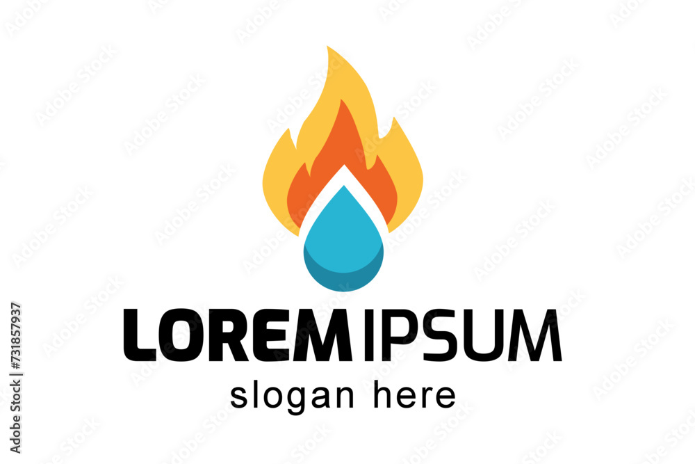 fire and water logo, plumbing logo fire and water logo, plumbing logo