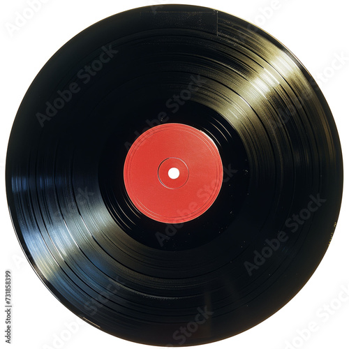 Retro Vinyl Record Isolated on Transparent or White Background  PNG
