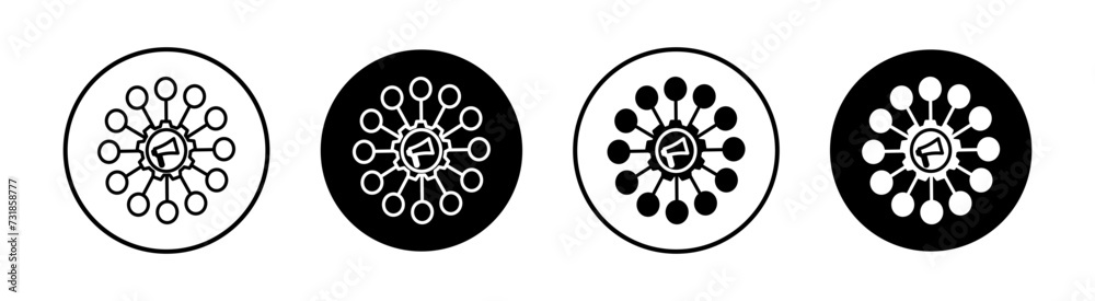 Brand awareness flat line icon set. Brand awareness Thin line illustration vector Brand awareness flat line icon set. Brand awareness Thin line illustration vector