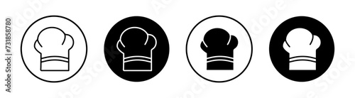 Chef hat flat line icon set. Chef hat Thin line illustration vector