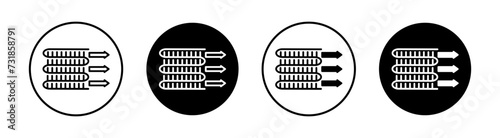 Condenser coil flat line icon set. Condenser coil Thin line illustration vector