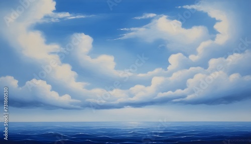 Serene Seascape with Tranquil Waters and Cloudy Skies
