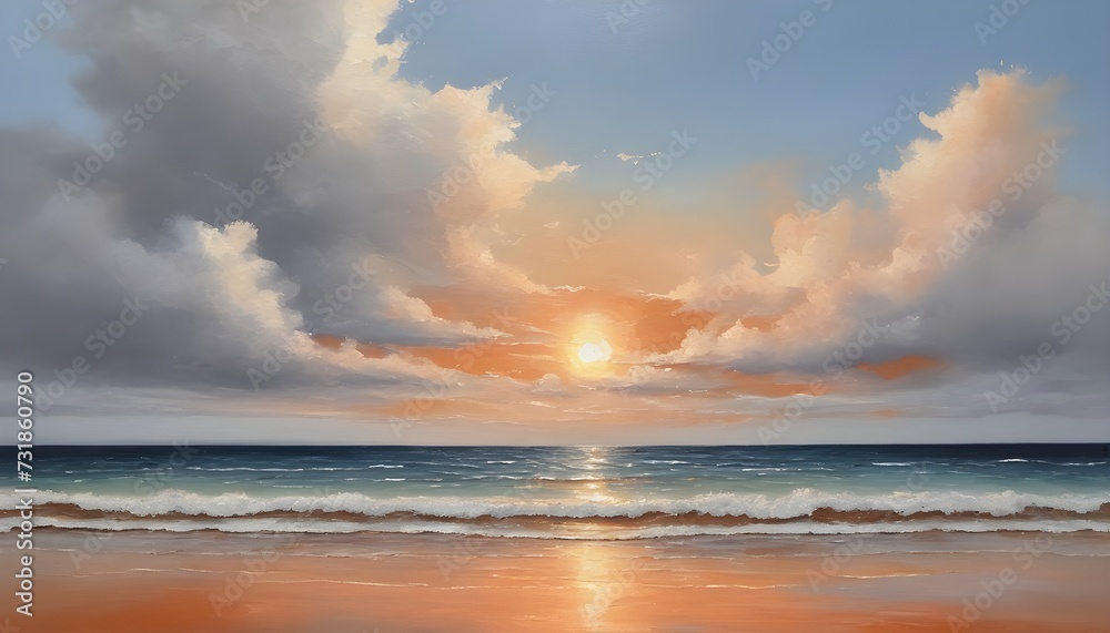 Beautiful Calming Seascape Oil Painting